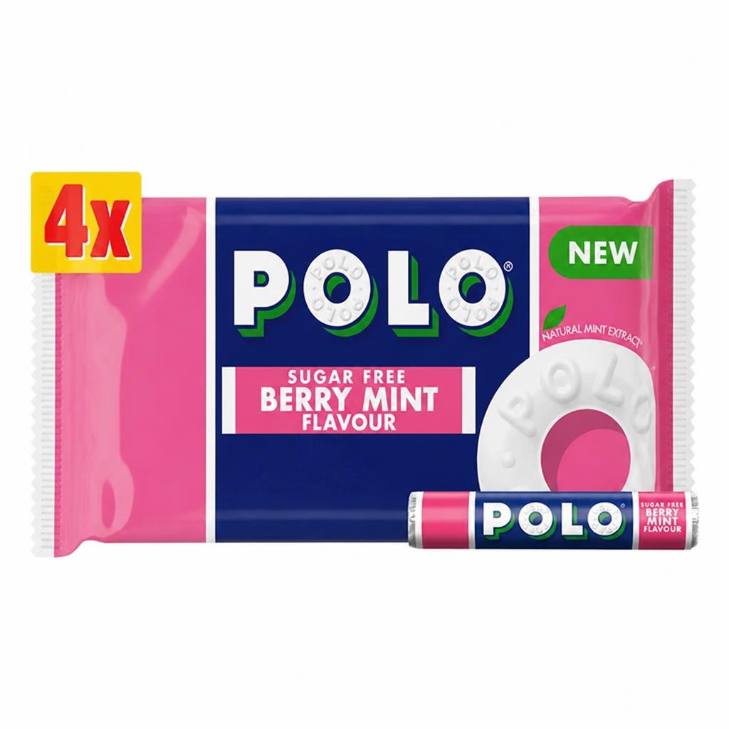 Polo 4 x Sugar Free Multipack Berry Mint Flavour Tube 133.6g