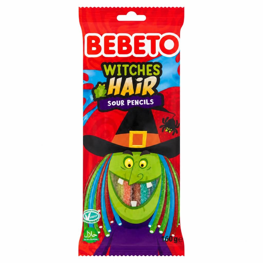 Bebeto Witches Hair Sour Pencils 160g