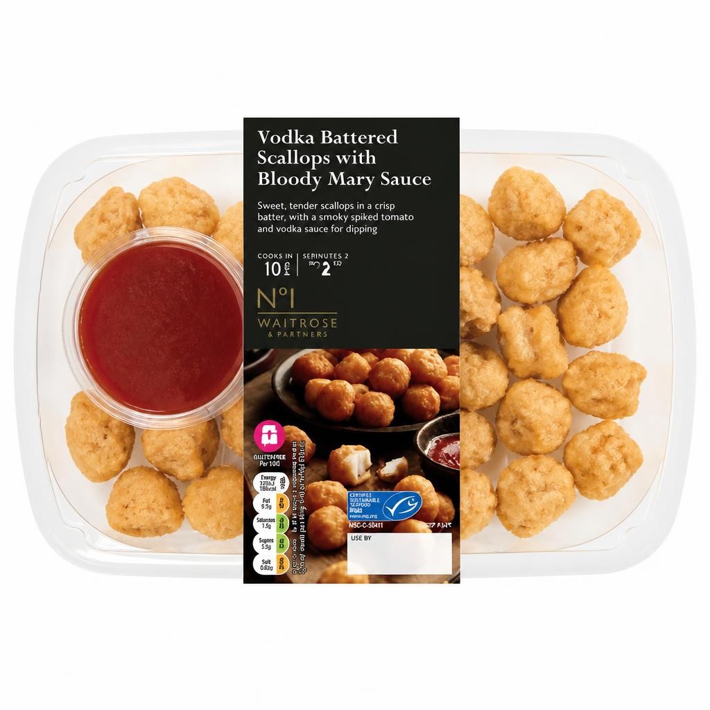 No.1 Vodka Battered Scallops With Bloody Mary Sauce