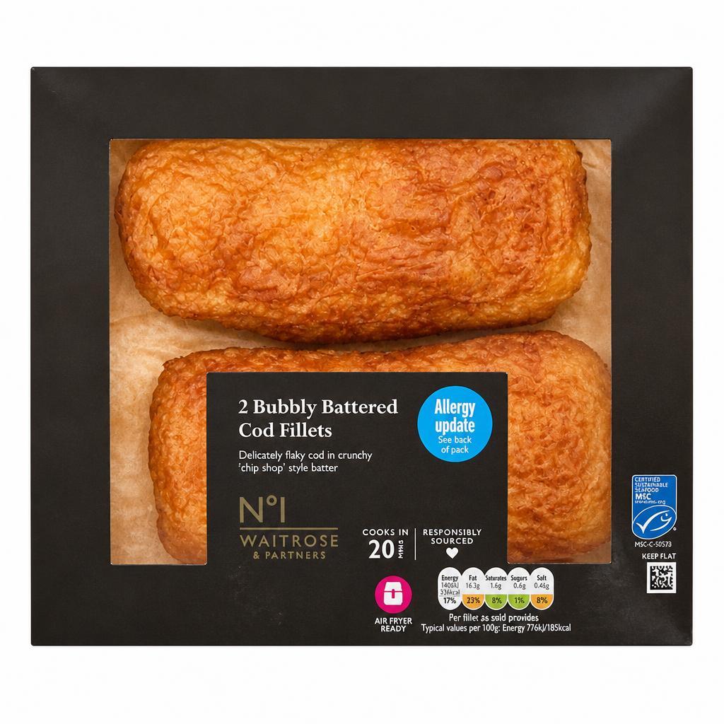 No.1 2 Bubbly Battered Cod Fillets