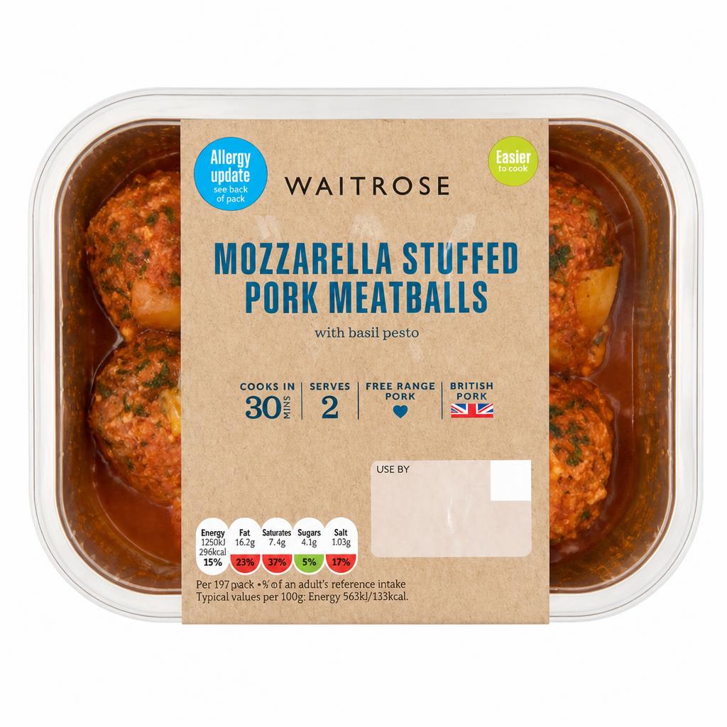 Waitrose Mozzarella Stuffed Pork Meatballs