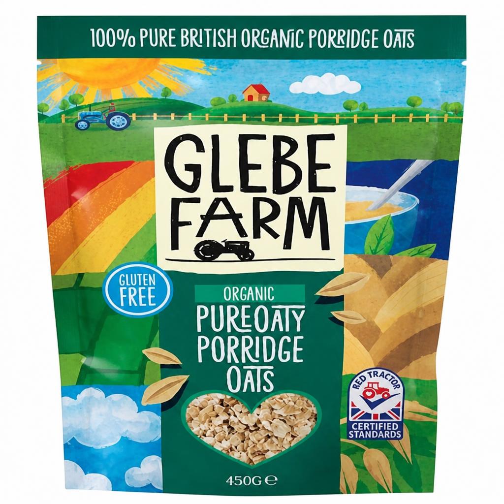 Glebe Farm Organic Porridge Oats 450g x 6 | Multi