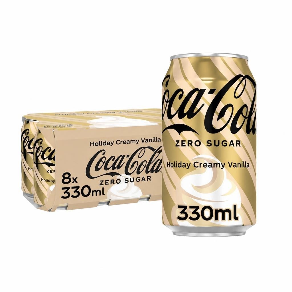 Coca Cola Zero Sugar Holiday Creamy Vanilla 8x330ml