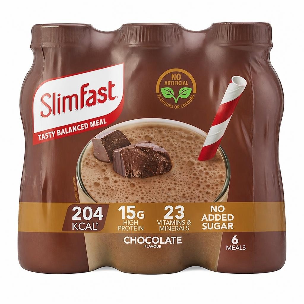 SlimFast Meal Replacement Shake - Chunky Chocolate 6 x 325ml