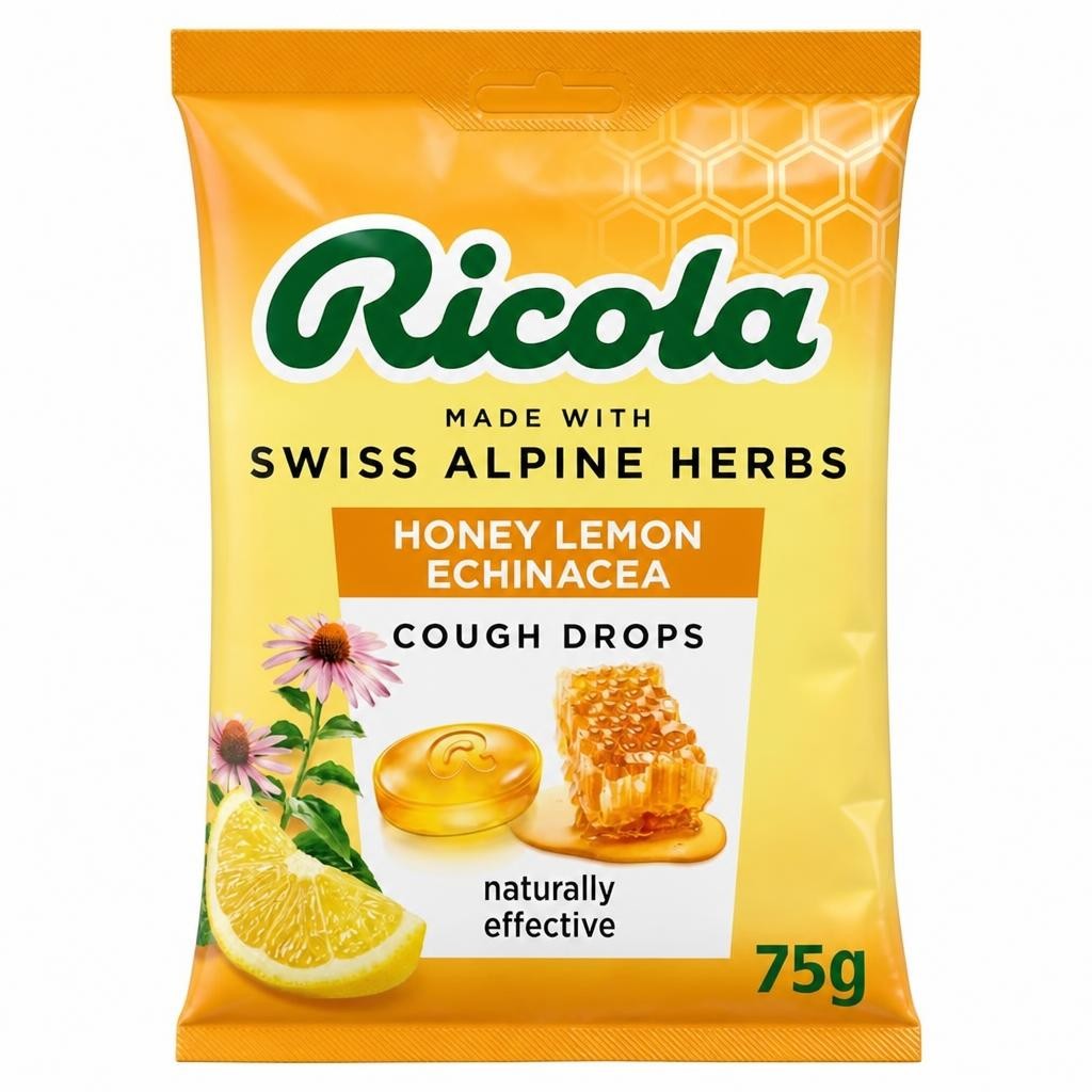 Ricola Soothe & Clear Herb Lozenges - Honey Lemon Echinacea 75g