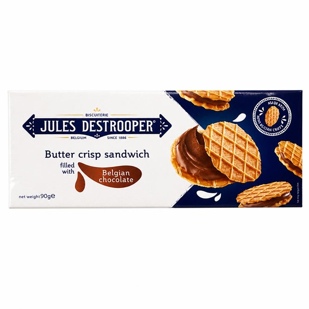 Jules Destrooper Butter Crisp Sandwich Belgian Chocolate