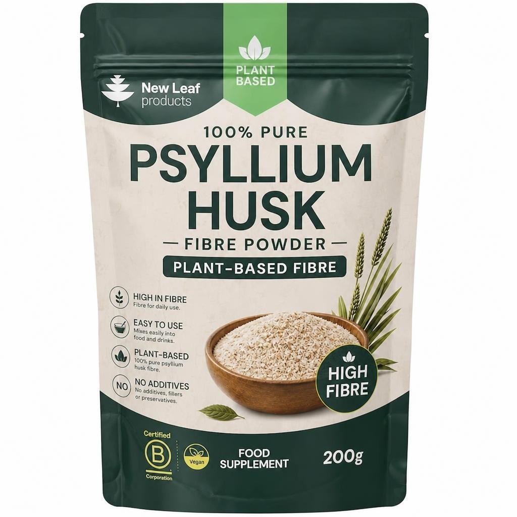New Leaf Psyllium Husk Powder - High Strength 5000mg Fibre Supplement