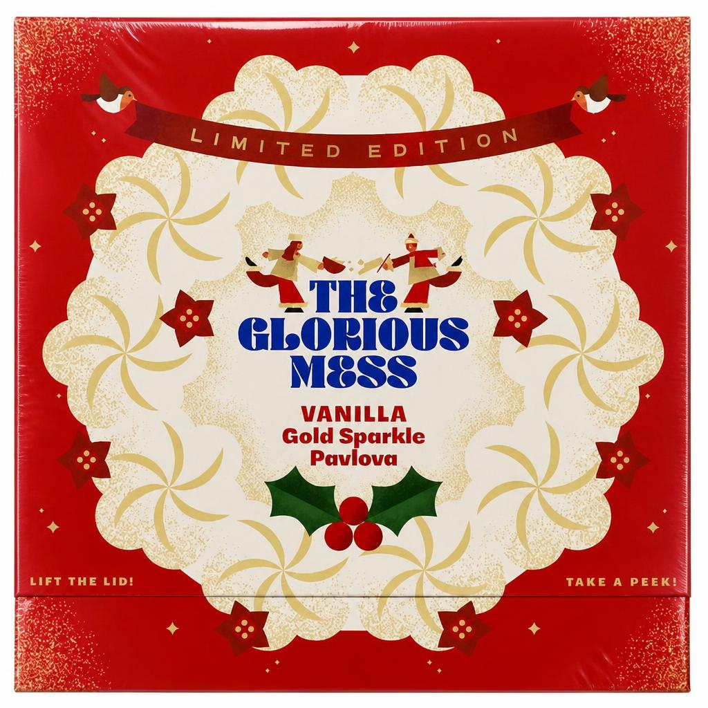 The Glorious Mess Vanilla Gold Sparkle Pavlova
