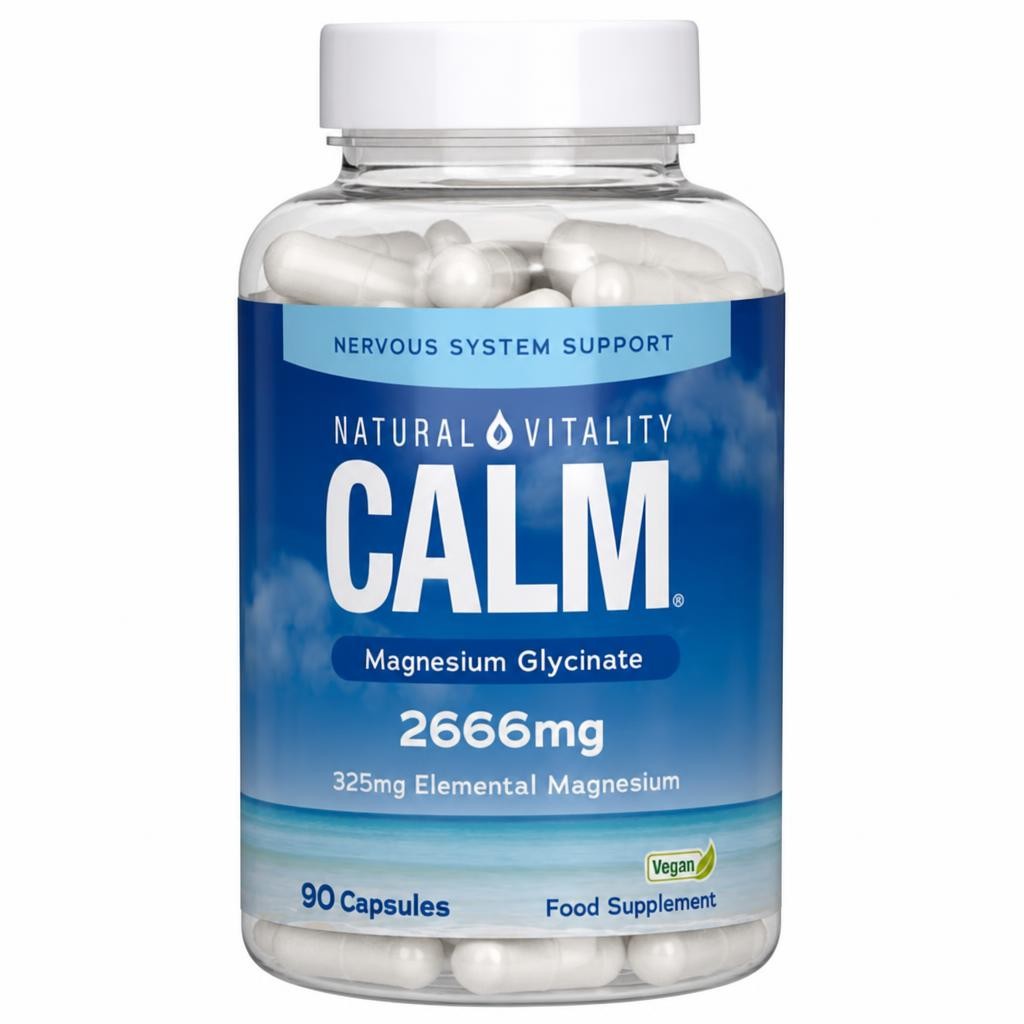 Natural Vitality CALM Magnesium Glycinate 2666mg | 90 Vegan Capsules
