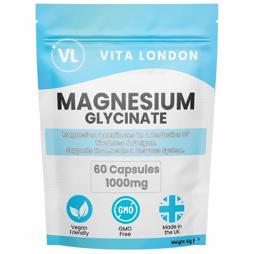 Magnesium Glycinate Capsules - 1000mg - High Strength - 60 Capsules