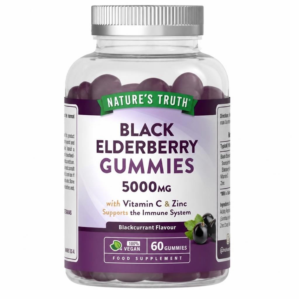 Black Elderberry Gummies 5000mg | 60 Count | Nature's Truth