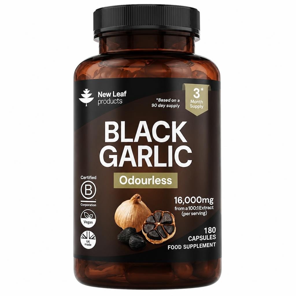 Black Garlic Capsules + Naturally Occurring SAC & Polyphenols - 180 Vegan Capsules