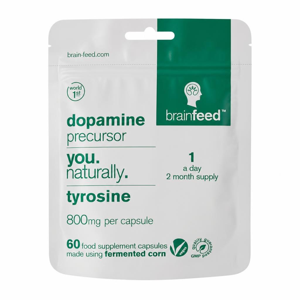 L-Tyrosine Supplement 800mg Natural Dopamine Support 1-A-Day Capsules (60)