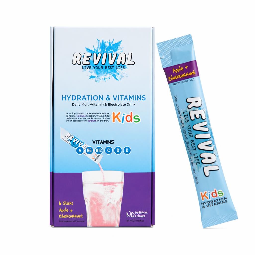 Revival KIDS - Daily Multi-Vitamin & Electrolyte Drink - Apple & Blackcurrant 6 pack