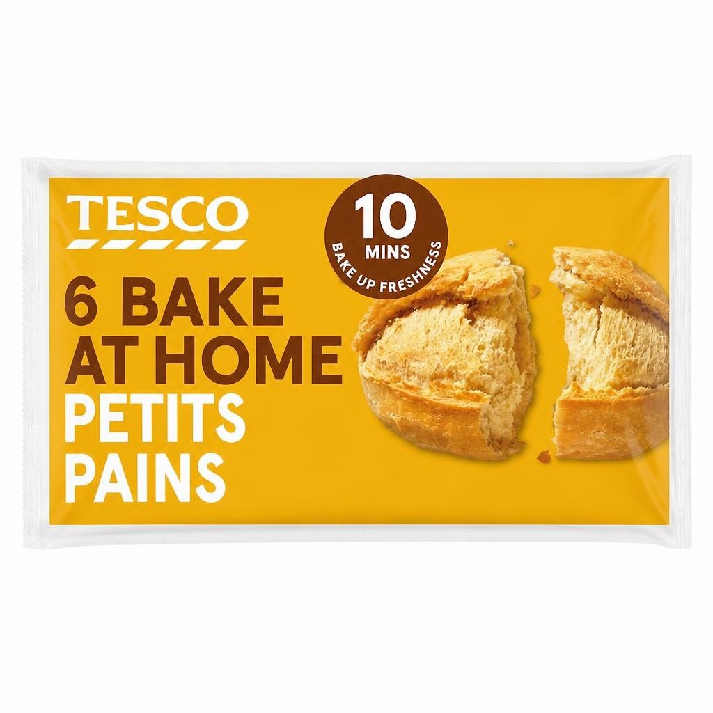 Tesco Bake at Home Part Baked Mini White Rolls 6 Pack