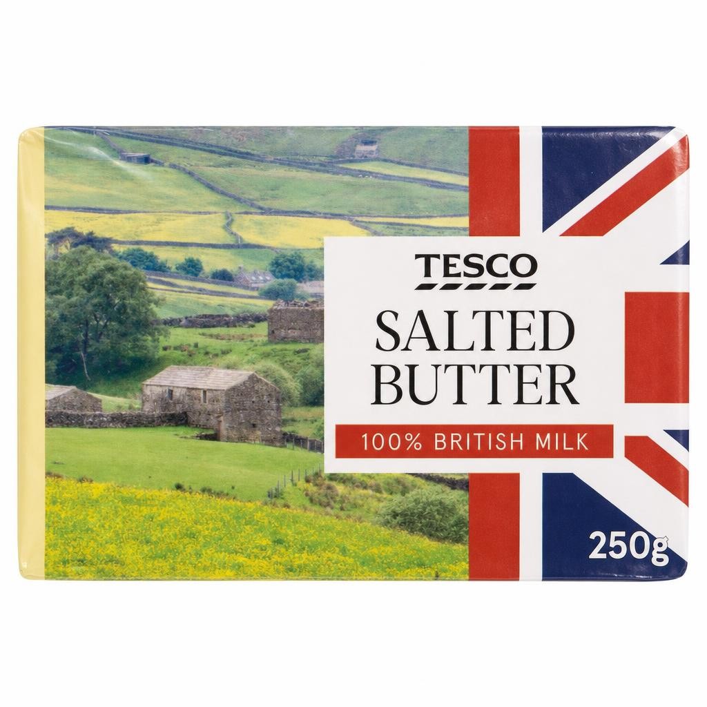 Tesco British Salted Block Butter 250G