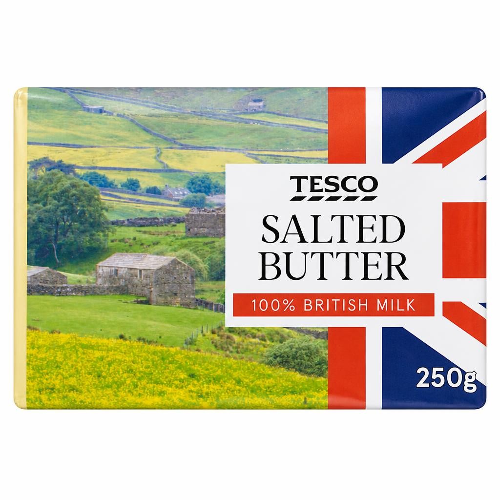 Tesco British Salted Block Butter 250G
