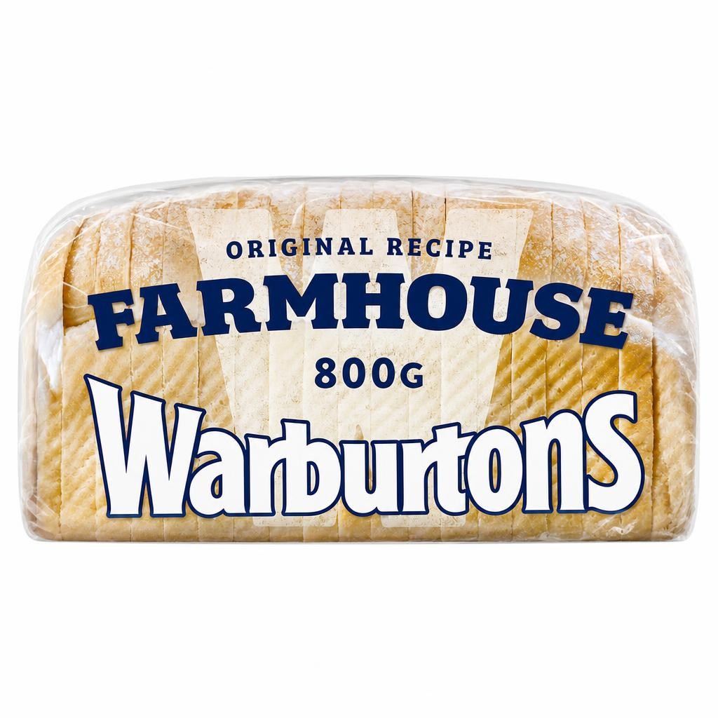 Warburtons Farmhouse Thick Sliced White Bread 800g