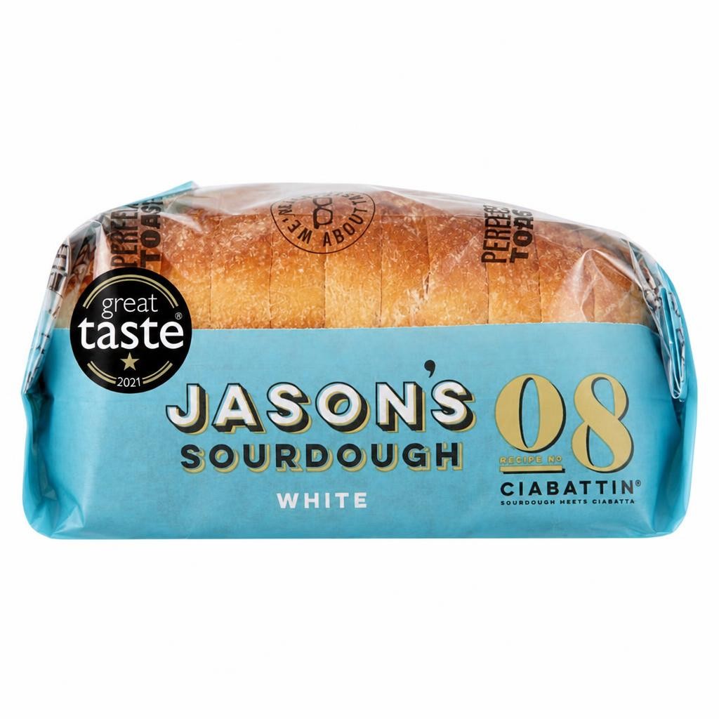 Jason's Recipe No 08 White Sourdough Ciabattin Bread 580g