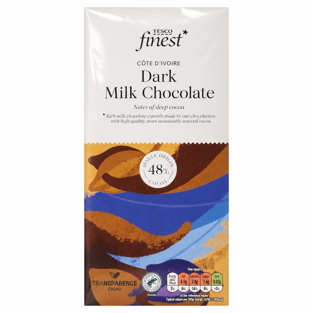 Tesco Finest 48% Dark Milk Chocolate 100g