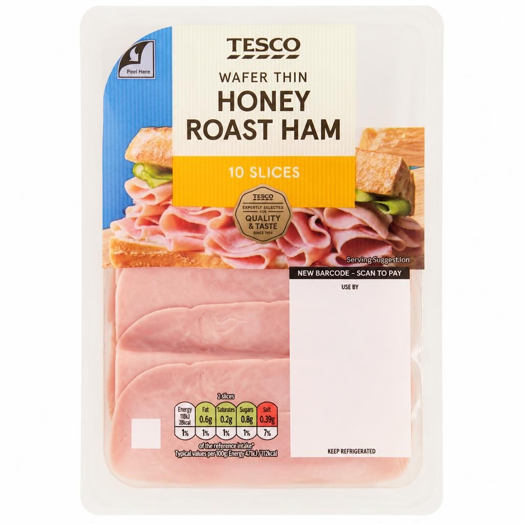 Tesco Wafer Thin Honey Roast Ham Slices 125g