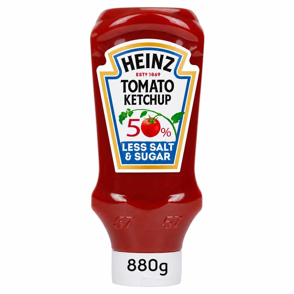 Heinz 50% Less Salt & Sugar Tomato Ketchup 880g