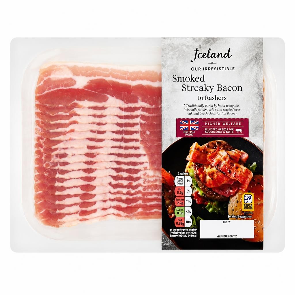 Tesco Finest Smoked Dry Cure Streaky Bacon 240G
