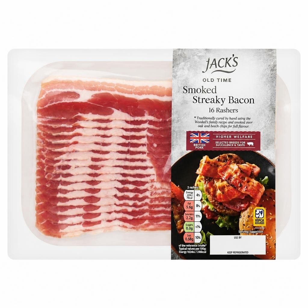 Tesco Finest Smoked Dry Cure Streaky Bacon 240G