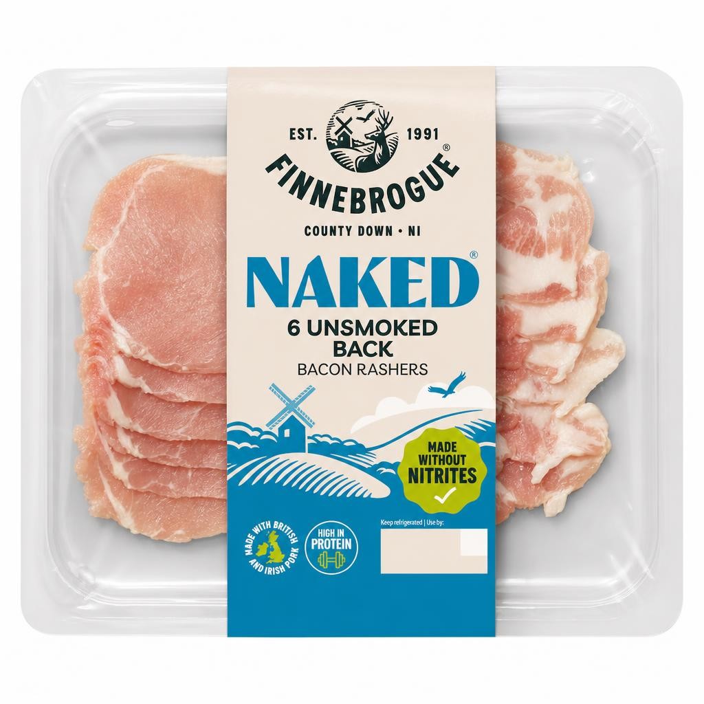 Finne Brogue 6 Naked Unsmoked Back Bacon 200G