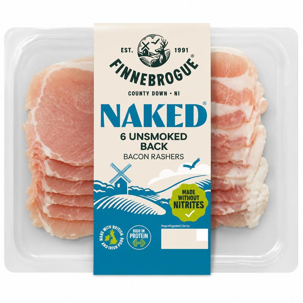 Finne Brogue 6 Naked Unsmoked Back Bacon 200G