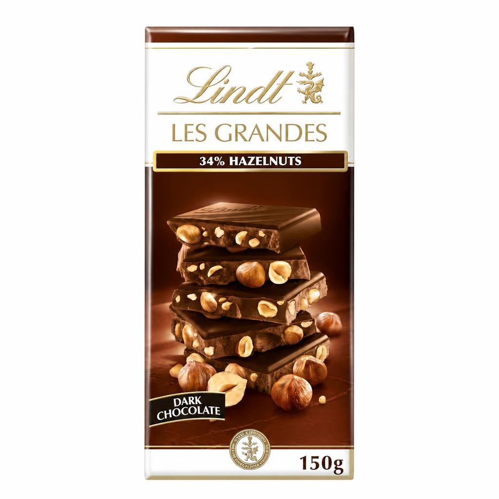 Lindt Dark Chocolate With Hazelnut Bar 150G