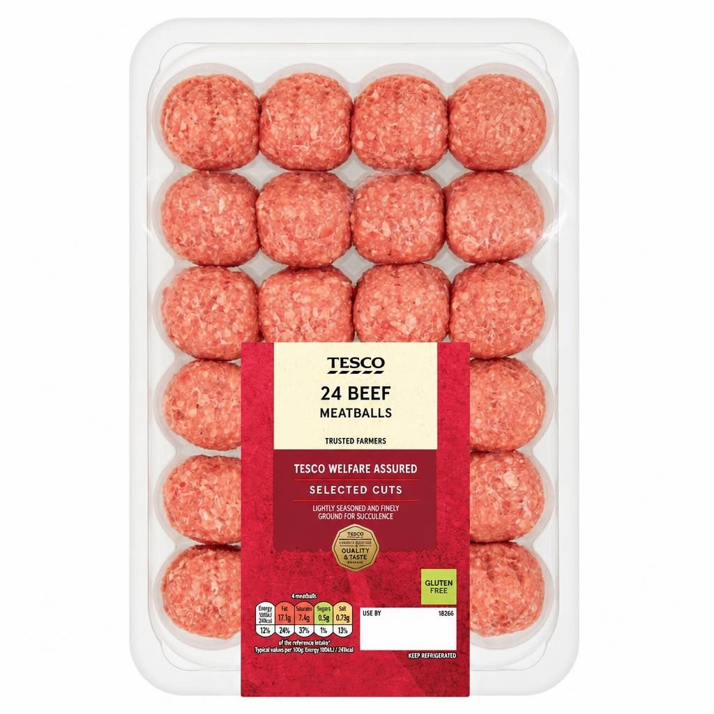 Tesco Beef Meatballs 24 Pack 672g