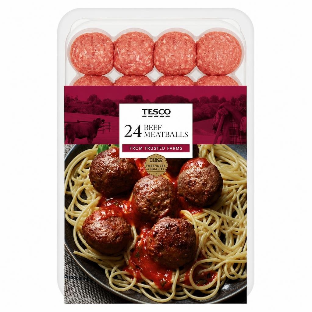 Tesco Beef Meatballs 24 Pack 672g