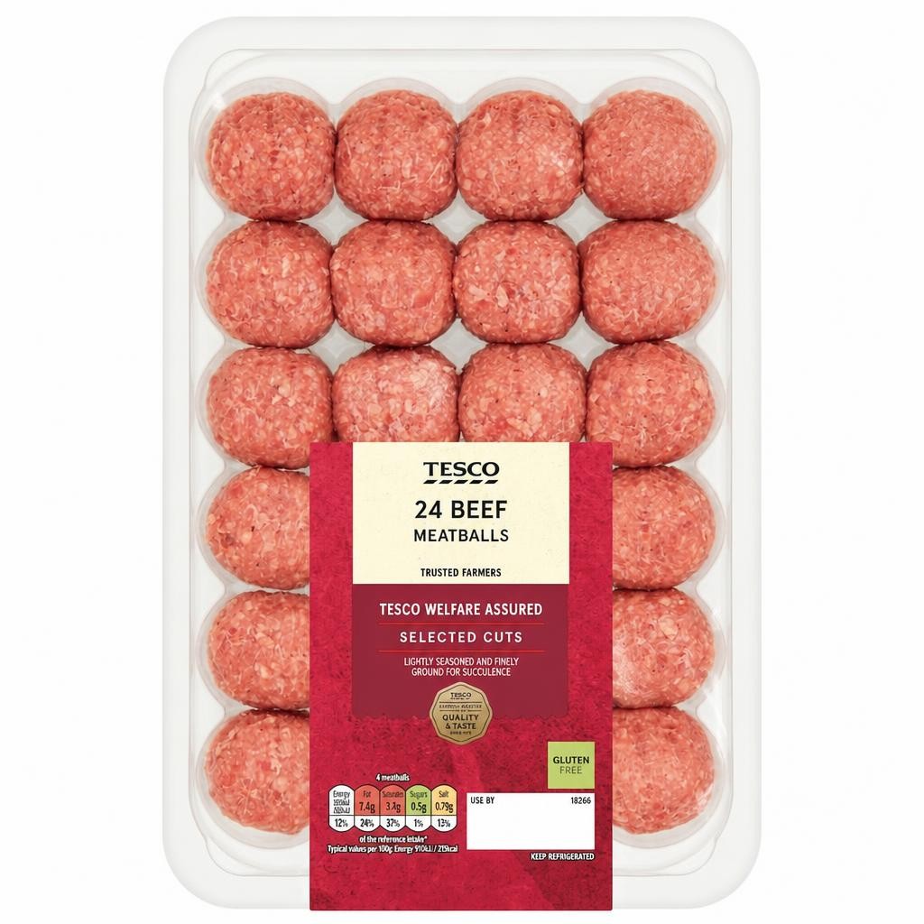 Tesco Beef Meatballs 24 Pack 672g