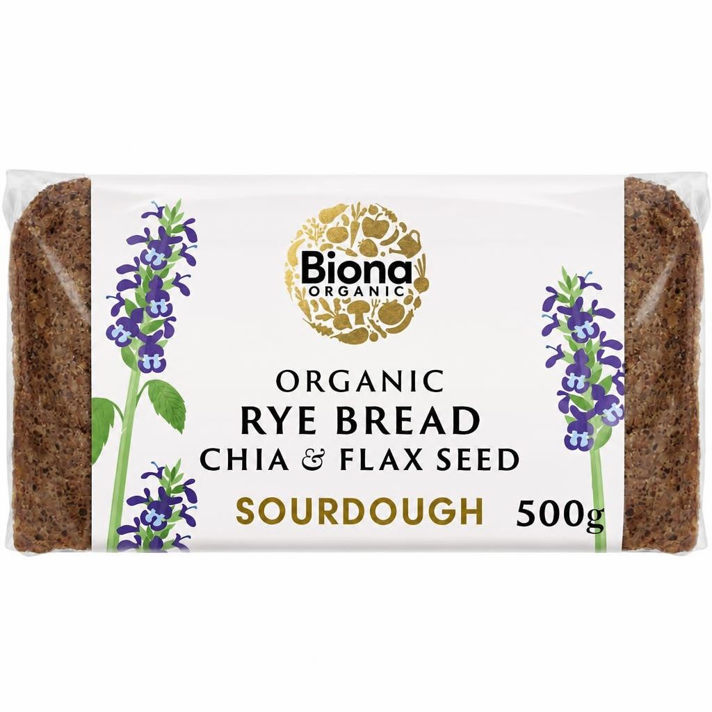 Biona Organic Rye Bread Chia & Flax 500g