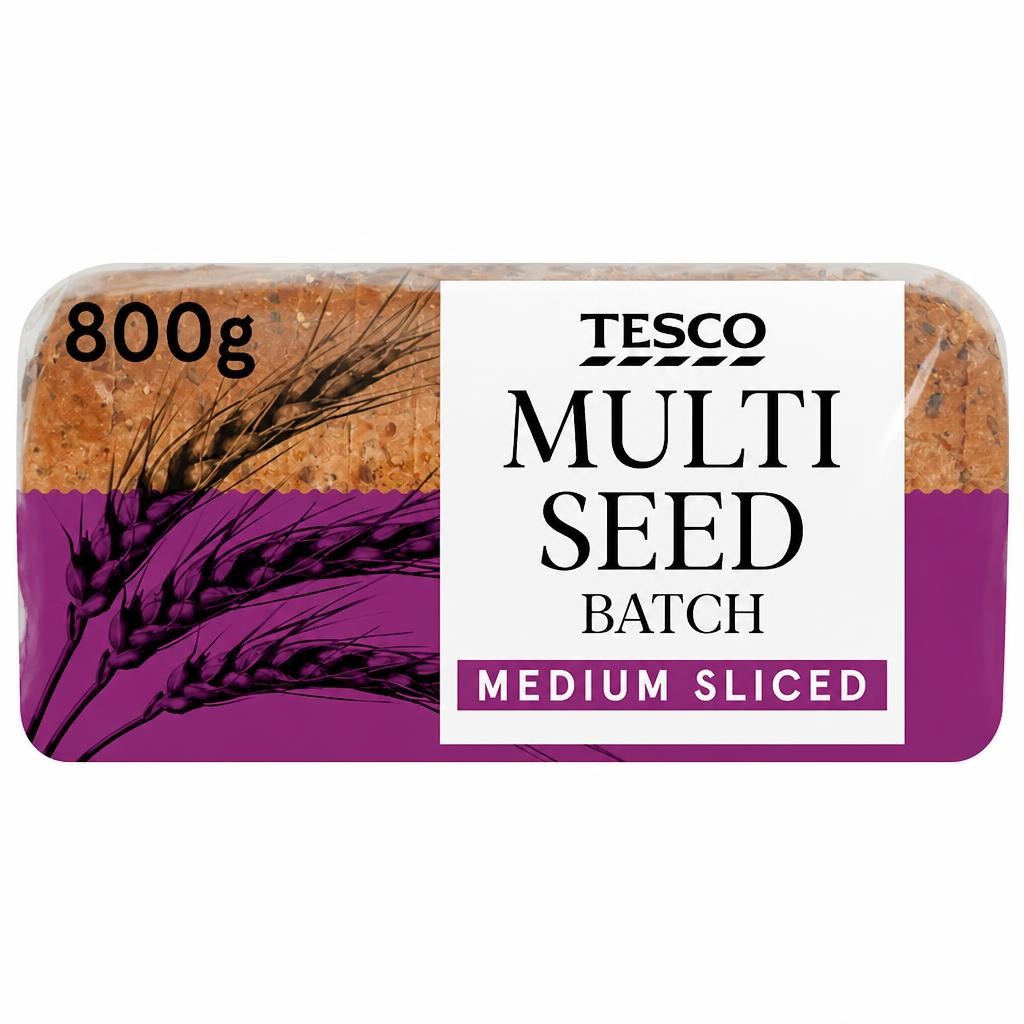 Tesco Multiseed Batch Medium Sliced White Loaf 800g