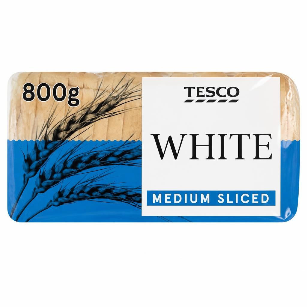 Tesco Medium Sliced White Bread 800g