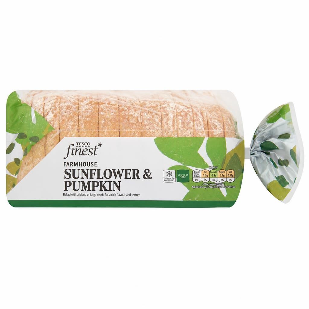 Tesco Finest Sunflower & Pumpkin Sliced White Bread Loaf 600g