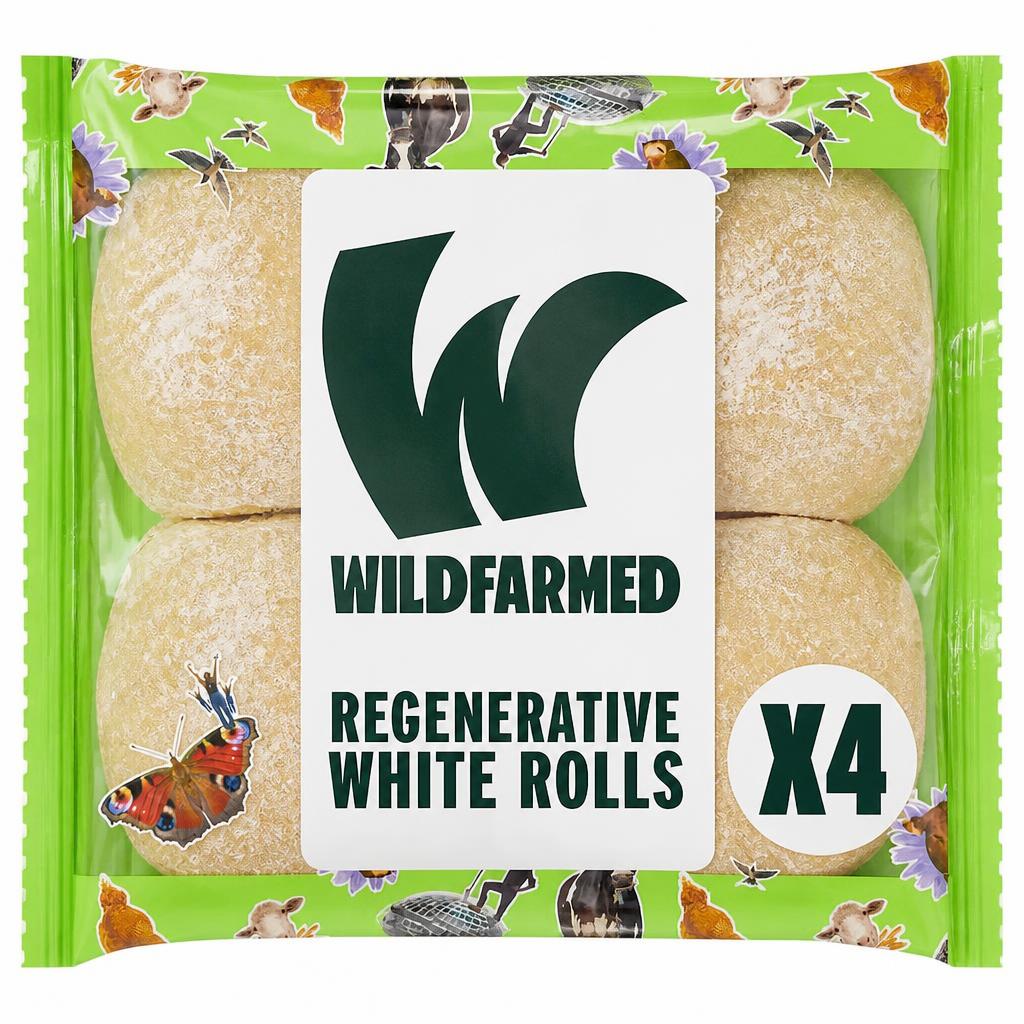 Wildfarmed 4 White Bread Rolls 276g