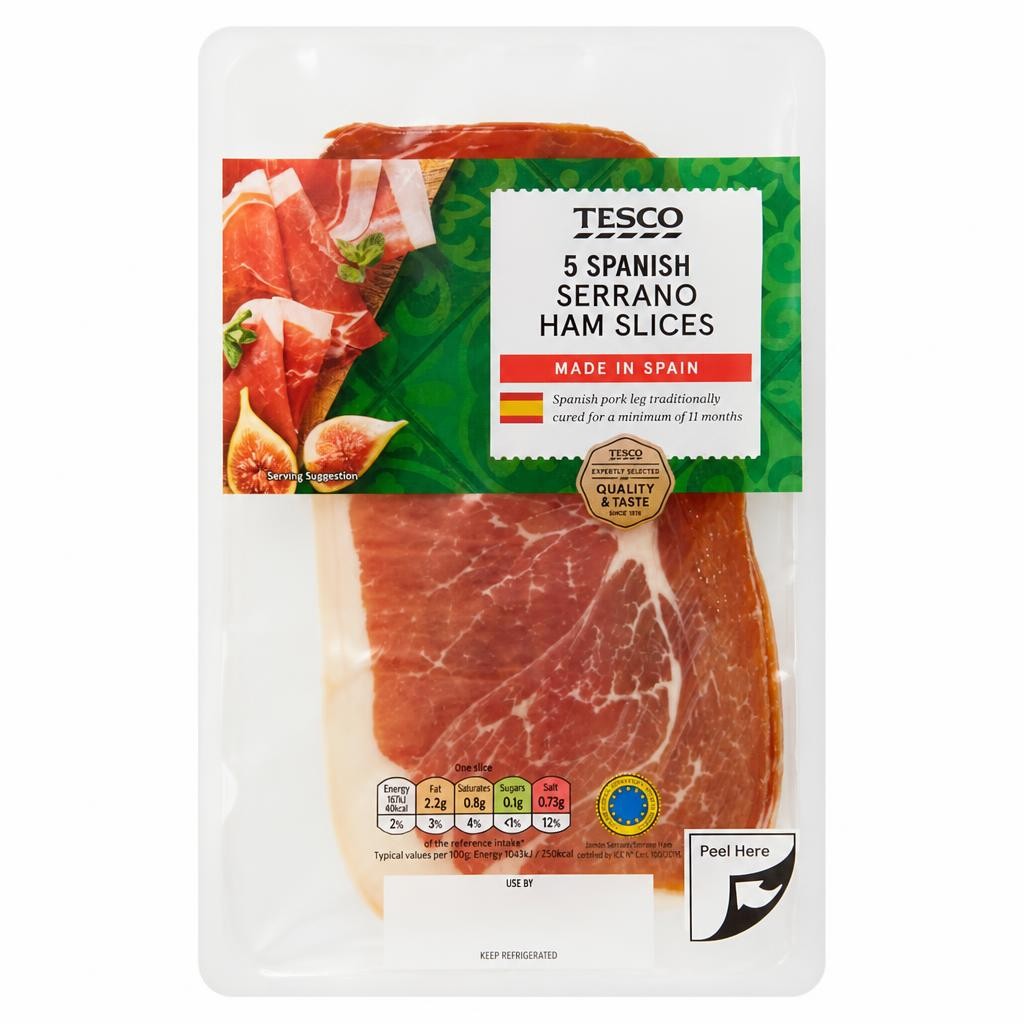 Tesco Spanish Serrano Ham 80G