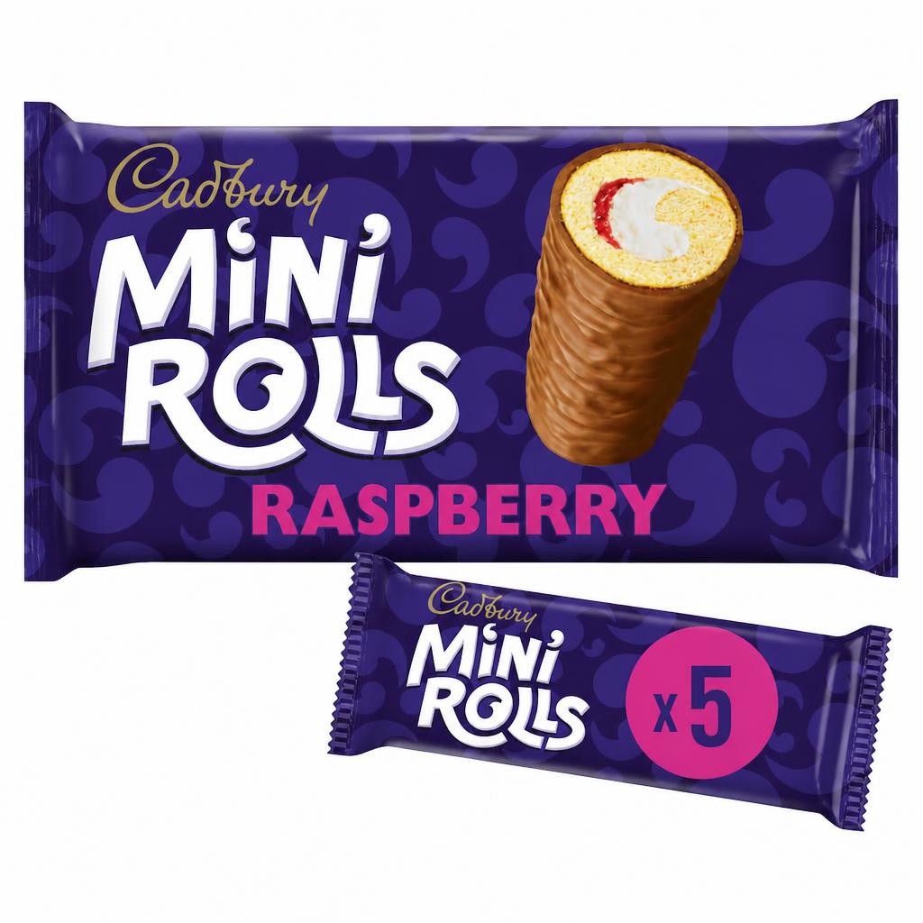 Cadbury Raspberry Chocolate Mini Roll Cakes 5 Pack