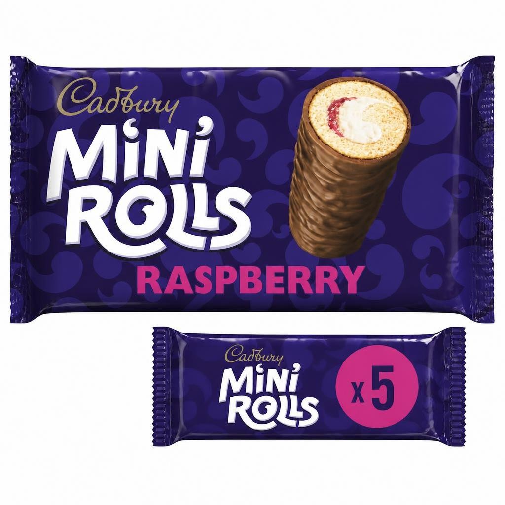Cadbury Raspberry Chocolate Mini Roll Cakes 5 Pack