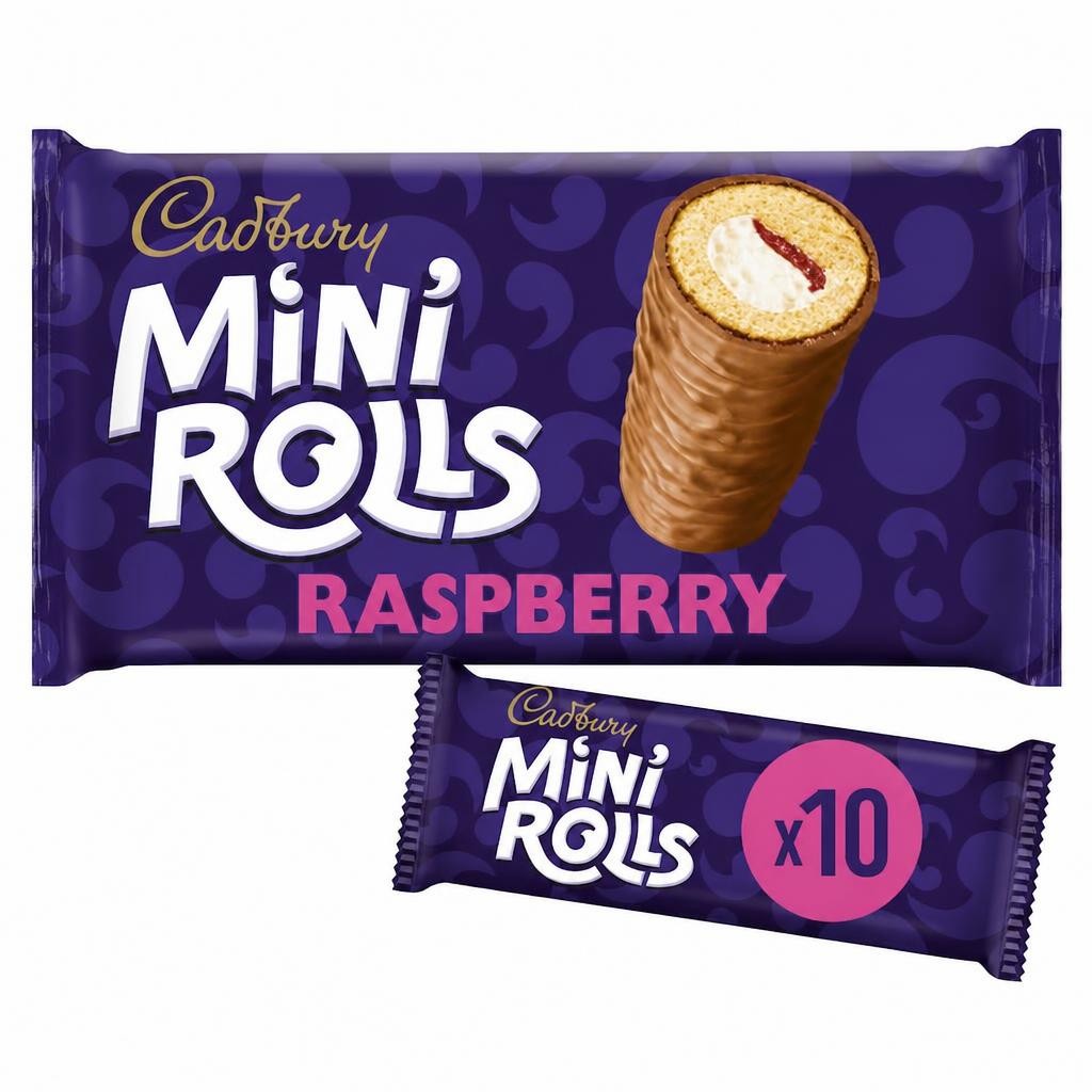 Cadbury Raspberry Chocolate Mini Rolls Cakes 10 Pack
