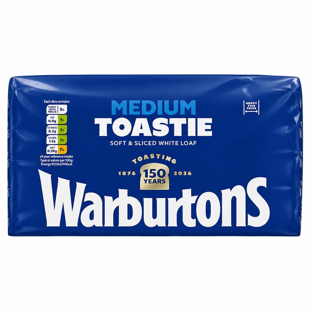 Warburtons Medium Sliced Soft White Bread 800g