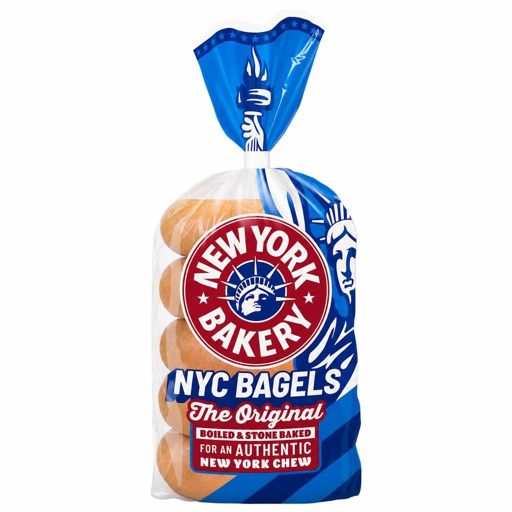 New York Bakery Co The Original Plain Bagels 5 Pack
