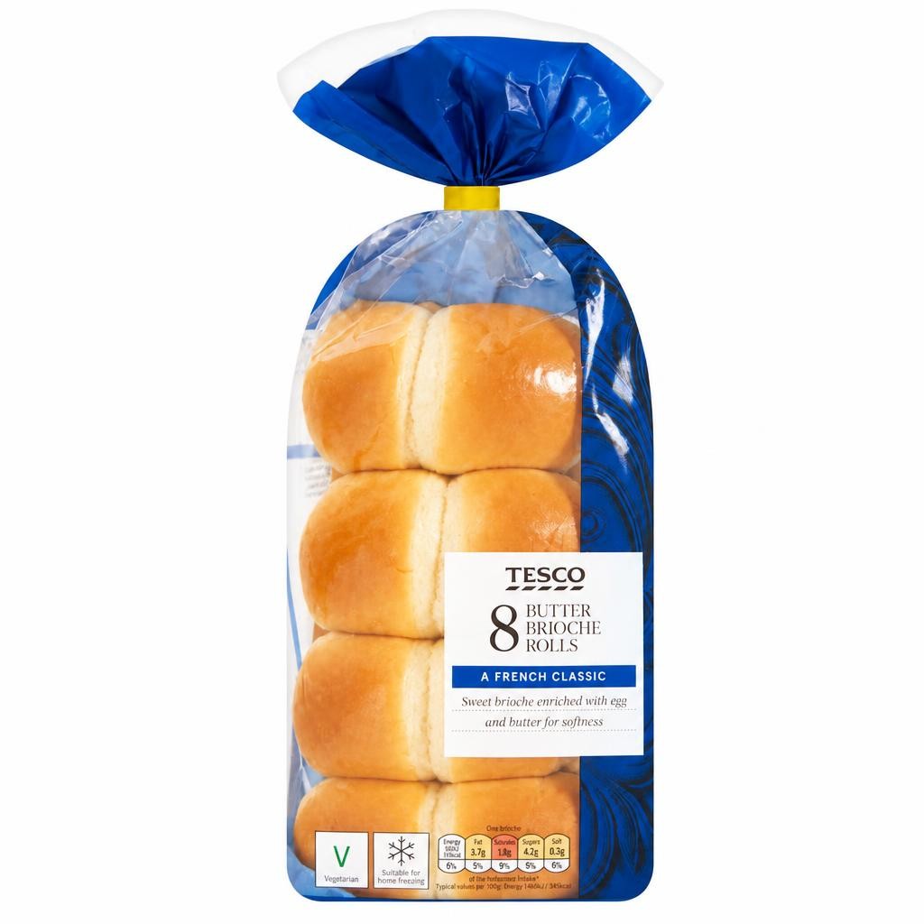 Tesco Butter Brioche Rolls 8 Pack