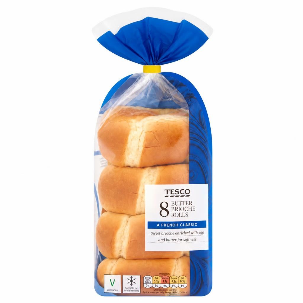 Tesco Butter Brioche Rolls 8 Pack