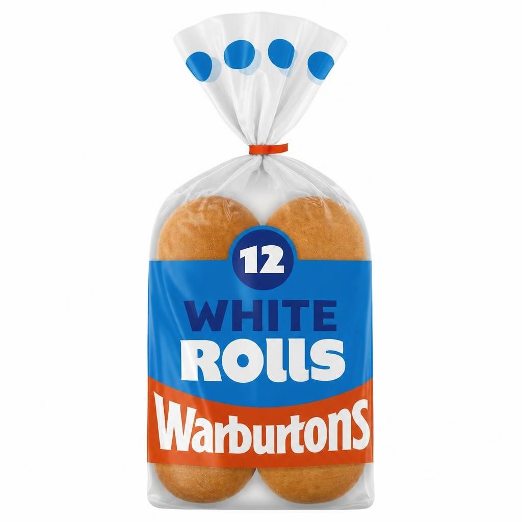 Warburtons Soft White Sandwich Rolls 12 Pack