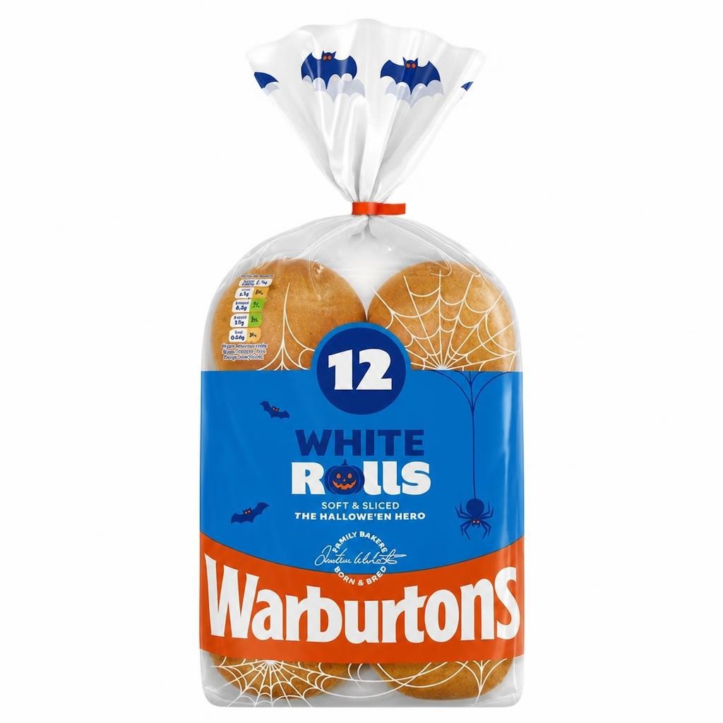 Warburtons Soft White Sandwich Rolls 12 Pack