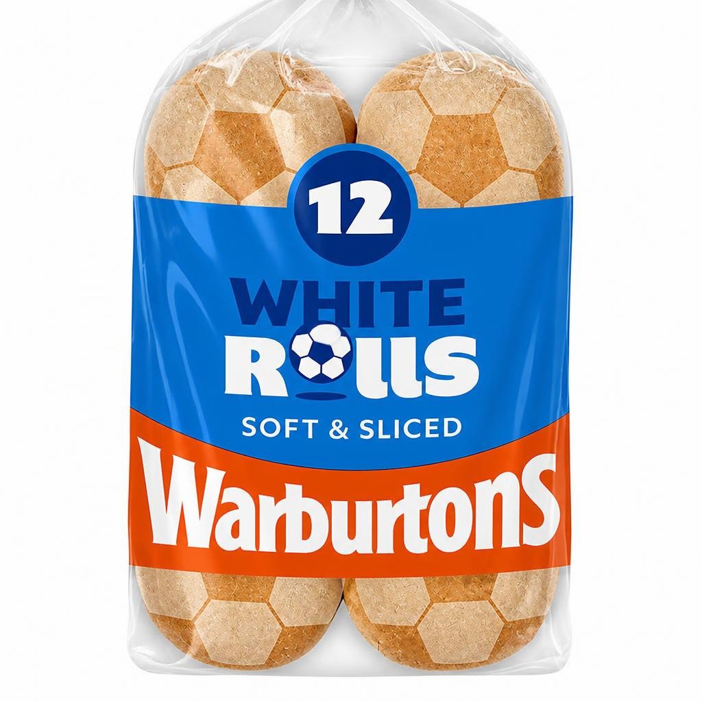 Warburtons Soft White Sandwich Rolls 12 Pack